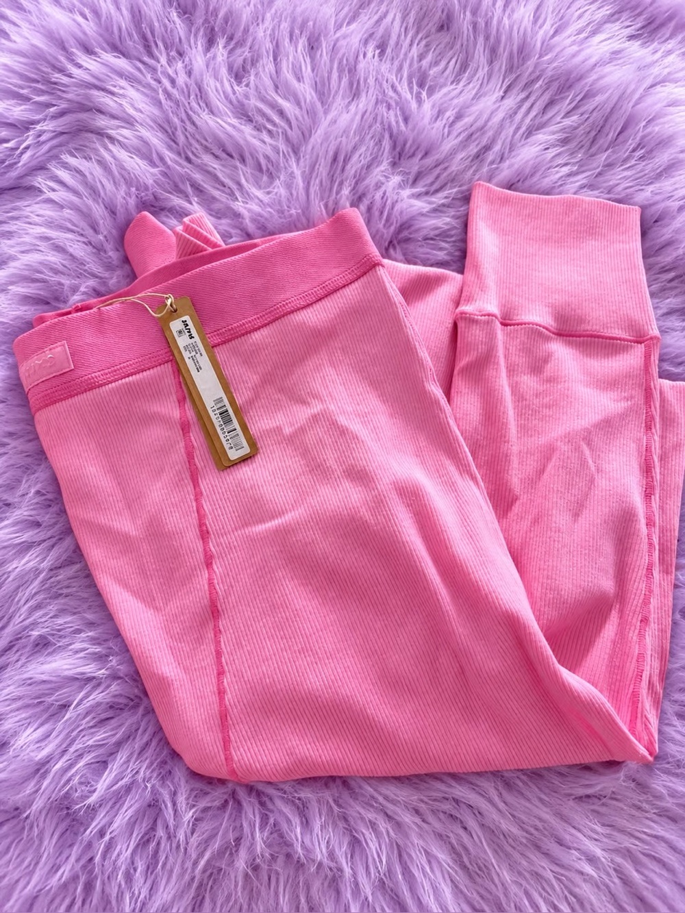 skims bubblegum cotton rib leggings